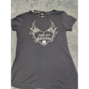 Harley Davidson T Shirt Womens XL Black Short Sleeve Graphic Print